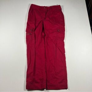 Lauren Ralph Lauren Womens Red Cotton Sateen Cargo Utility Pants Size 8 32x30